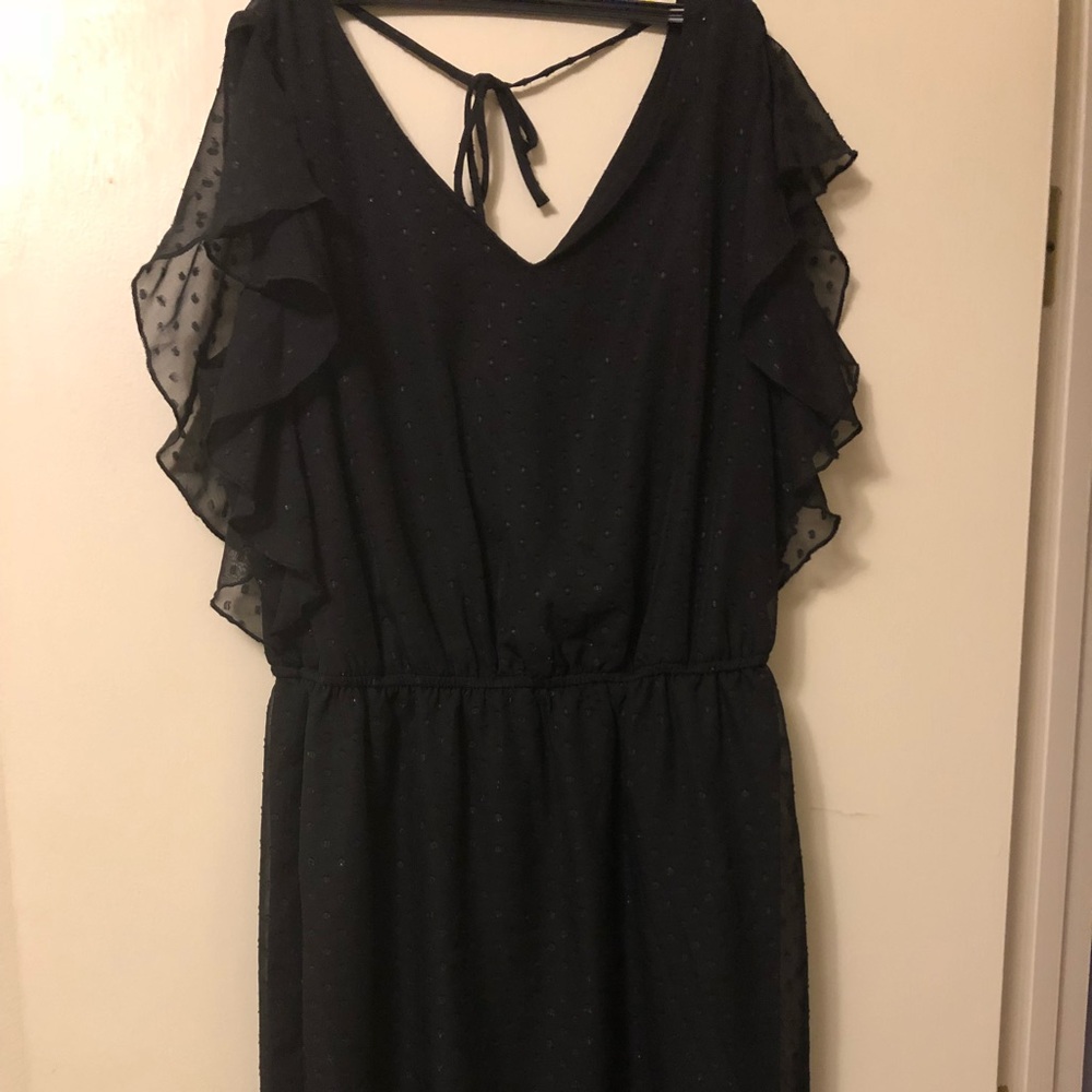 NWT Merona black sparkly dress with flutter sleeve